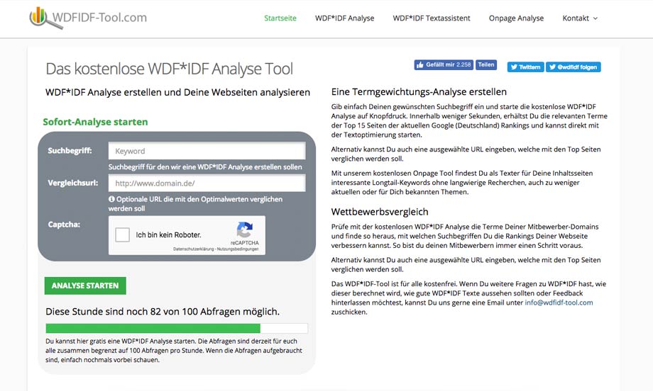 WDF*IDF-Tool