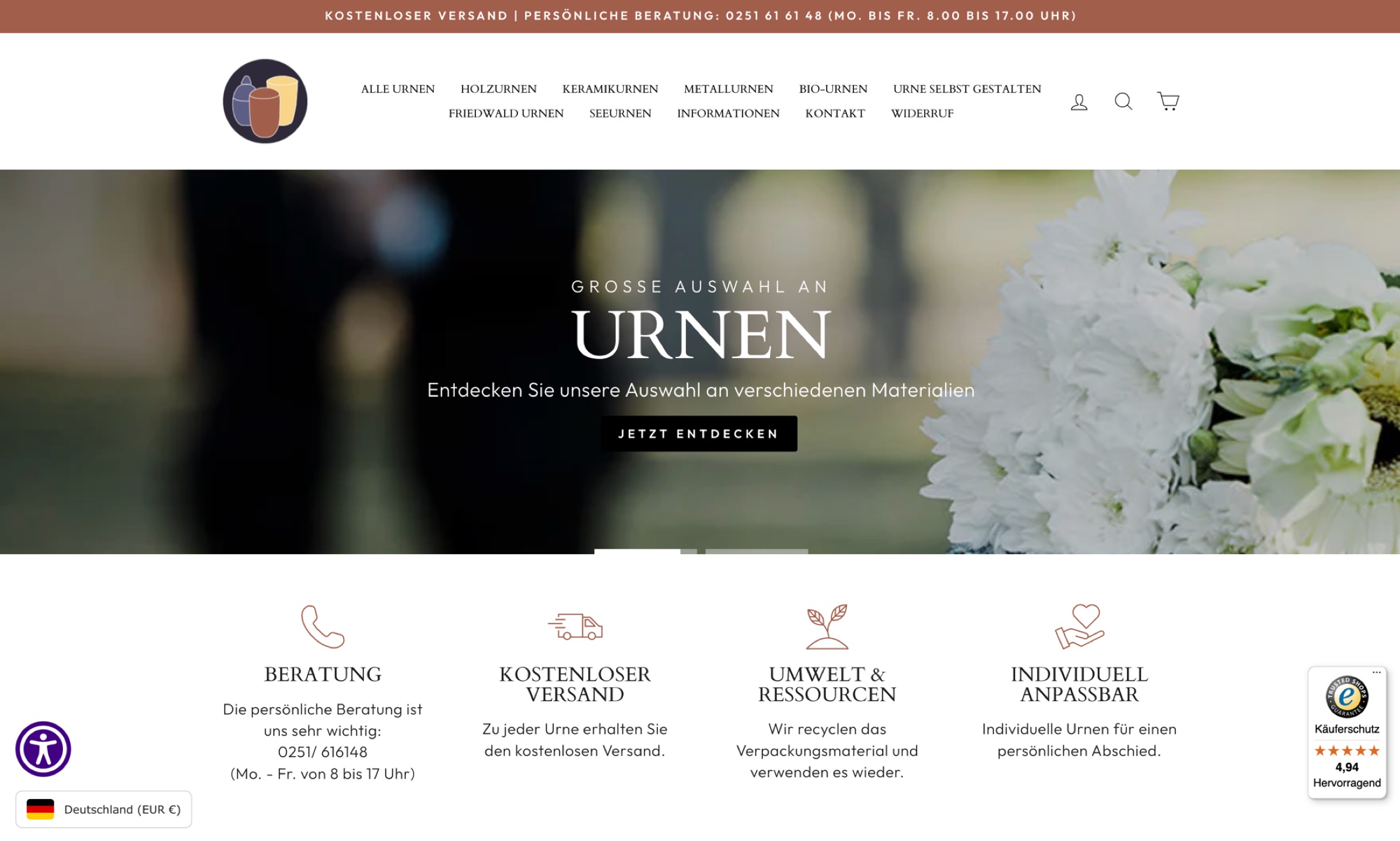 Urnen Onlineshop