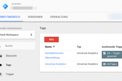 Tracking von Formularen mit dem Google Tag Manager