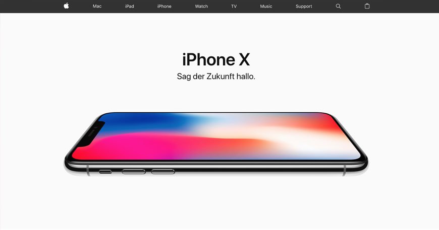 Whitespace am beispiel von apple.de