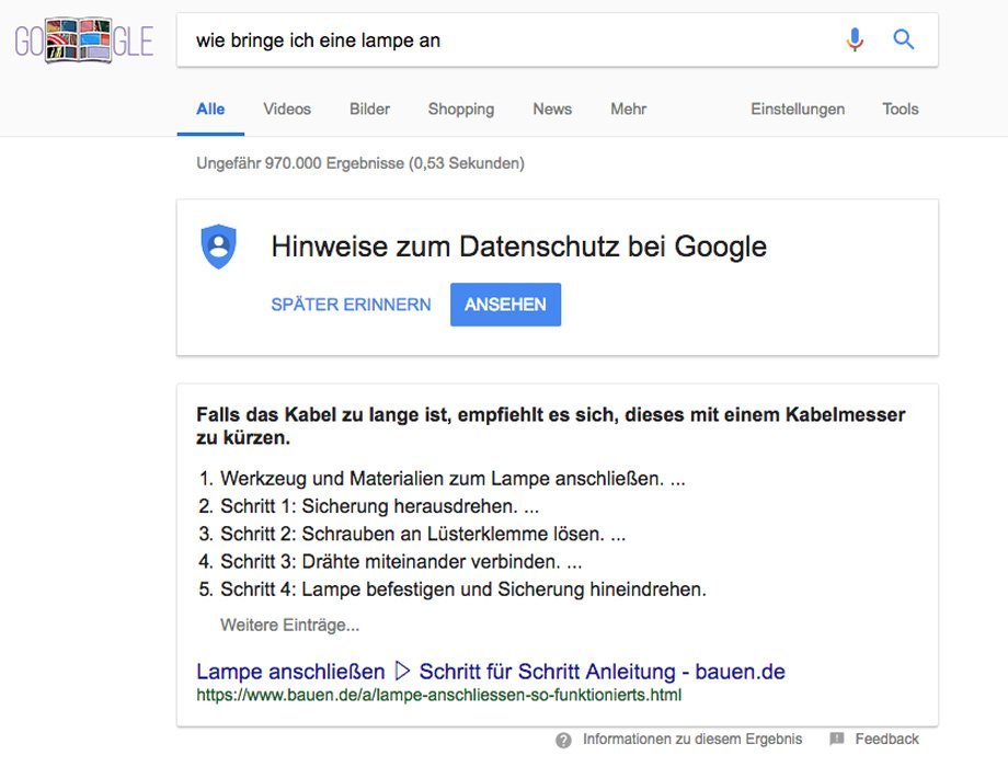 Featured Snippet mit Anleitung